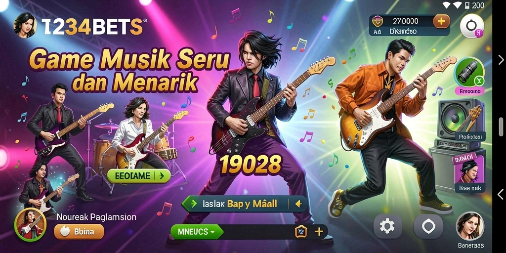 Screenshot gameplay 1234BETS menampilkan pengalaman bermain musik yang interaktif.