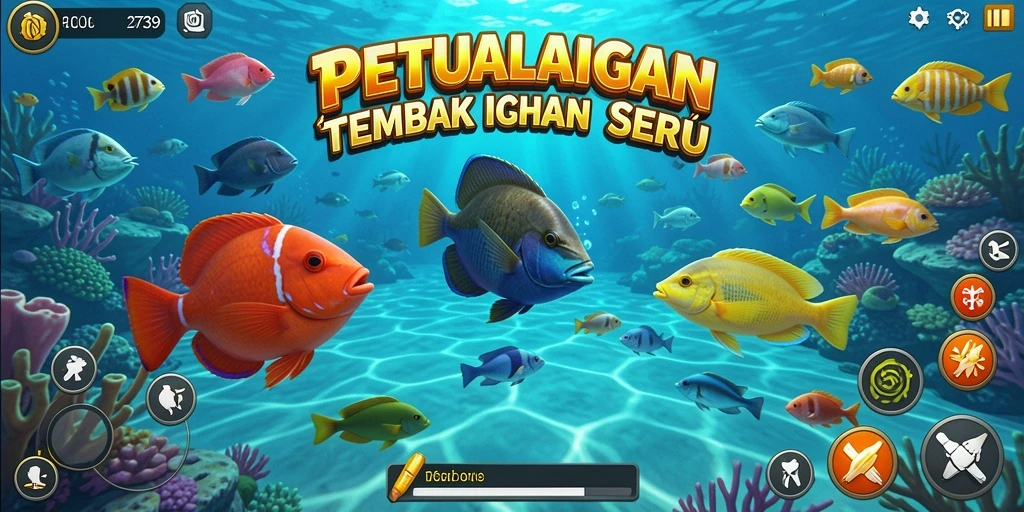 Tampilan gameplay seru dalam 2739 saat menangkap ikan.