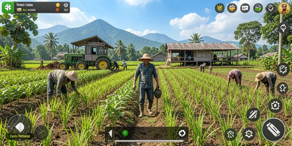 Tampilan gameplay menakjubkan dari game Farming 2757.
