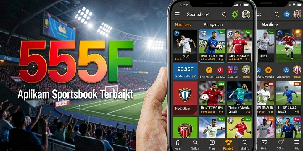 Tampilan antarmuka aplikasi 555F yang menarik dan interaktif dalam taruhan olahraga.