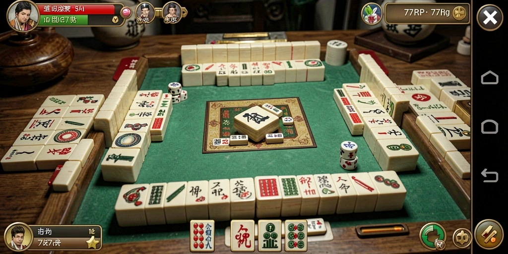 Tampilan screenshot 77RP menampilkan gameplay Mahjong yang seru.