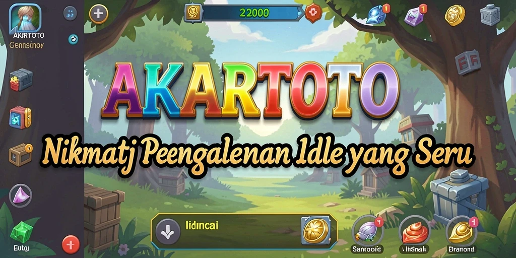 Screenshot gameplay AKARTOTO menunjukkan kemajuan dalam mengumpulkan sumber daya.