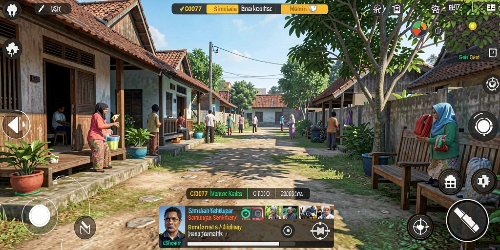 Tangkapan layar C0077 menunjukkan gameplay simulasi kehidupan yang menarik.