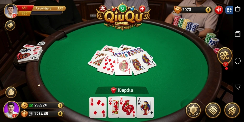 Screenshot gameplay D73 menampilkan keseruan permainan QiuQiu.