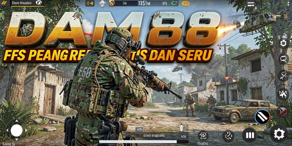 Tampilan gameplay mendebarkan dari DAM88 dengan aksi tembak-menembak.