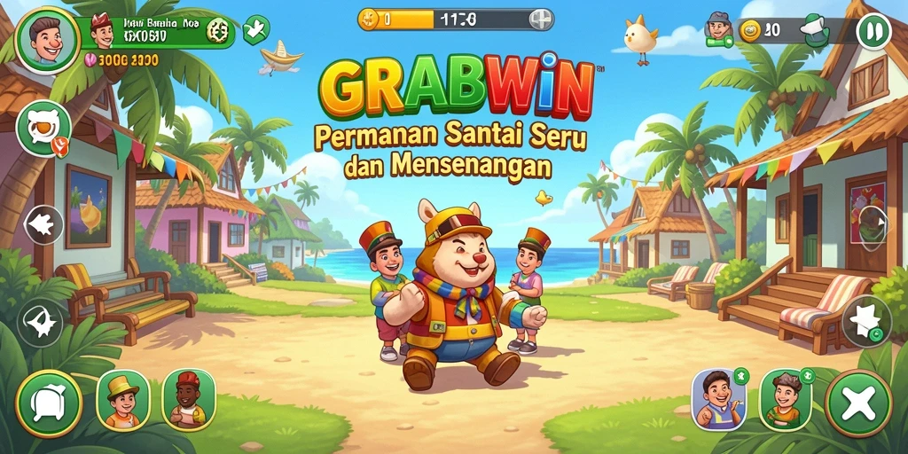 Tampilan menarik dari gameplay GRABWIN yang penuh warna.