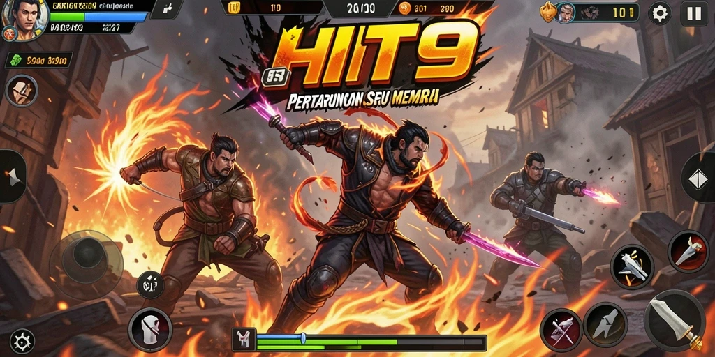 Screenshot utama HIT9 menampilkan aksi pertarungan yang mendebarkan.
