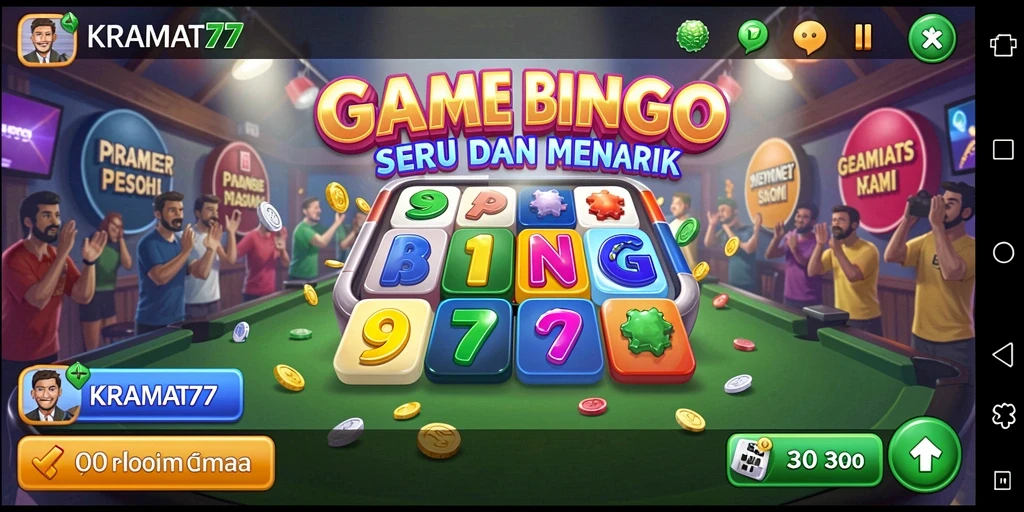 Tampilan screenshot KRAMAT77 dengan gameplay Bingo yang seru.