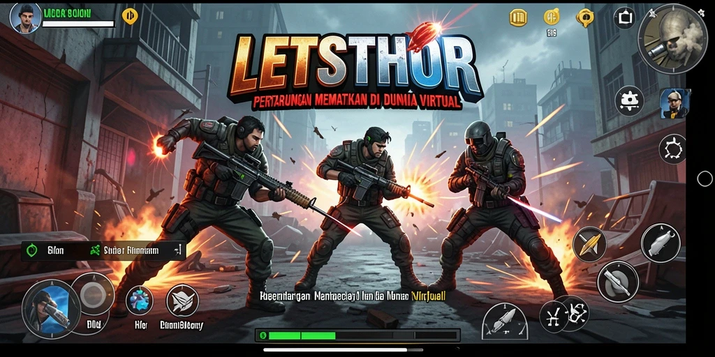 Tangkapan layar LETSTHOR yang menampilkan aksi pertarungan seru dan intens.