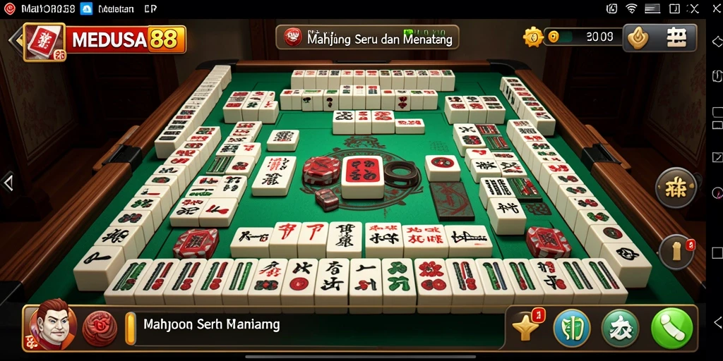 Screenshot MEDUSA88 menampilkan gameplay Mahjong yang seru.