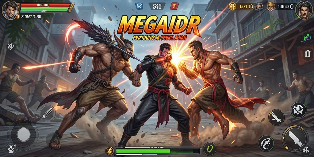 Screenshot aksi seru pertarungan dalam MEGAIDR.