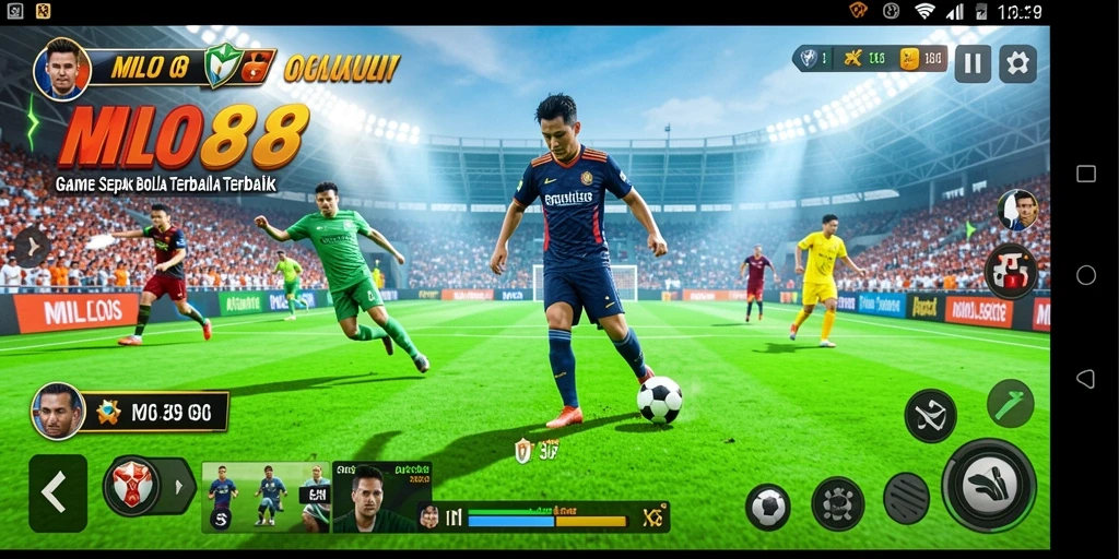 Tampilan gameplay <strong>MILO88</strong> yang menarik dengan aksi sepak bola intens.