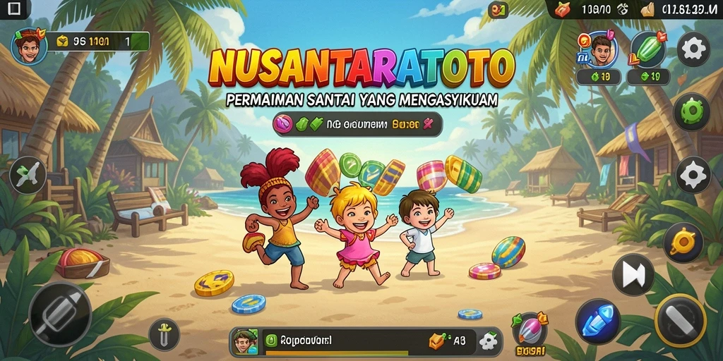 Tampilan gameplay NUSANTARATOTO yang ceria dan menghibur.