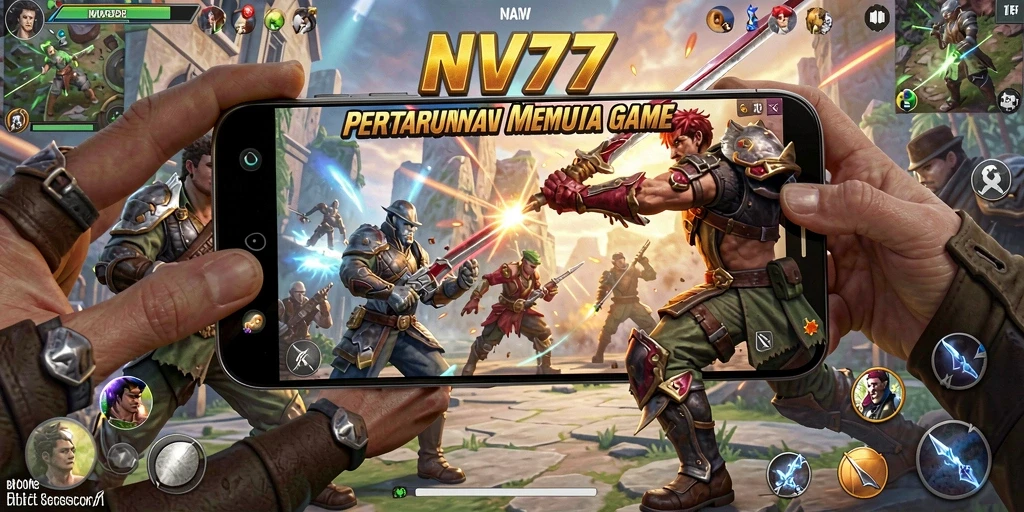 Tampilan gameplay NV77 yang penuh aksi dan grafis memukau.