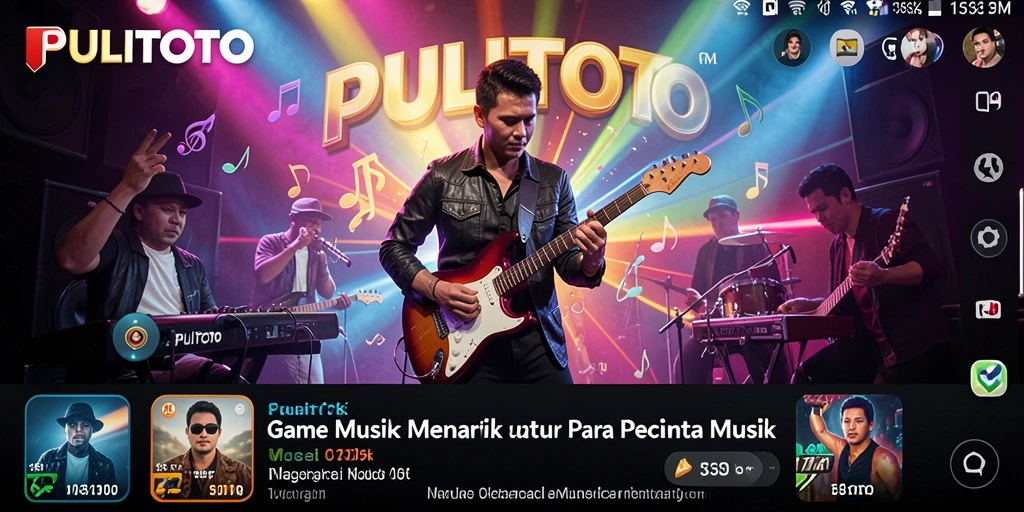 Tampilan gameplay PULITOTO dengan berbagai pilihan musik yang menarik.