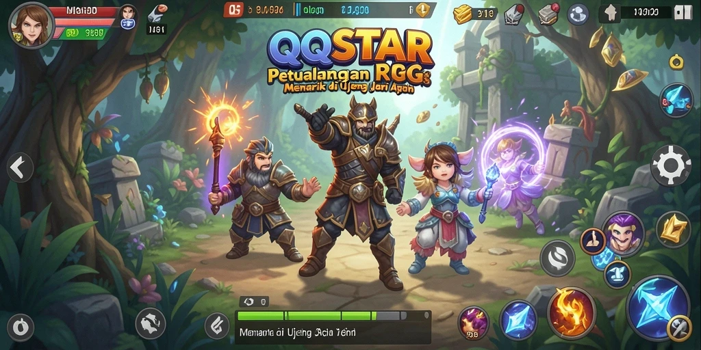Tampilan gameplay menegangkan dalam petualangan RPG QQSTAR.