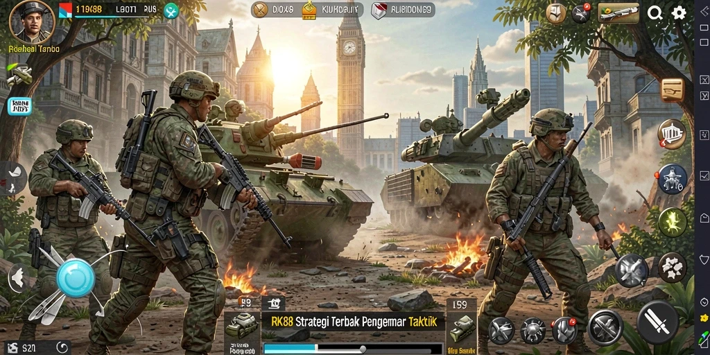 Tampilan gameplay strategis yang menantang dalam RK88.