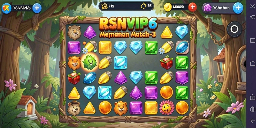 Tampilan gameplay seru RSNVIP6 dengan momen mencocokkan objek.