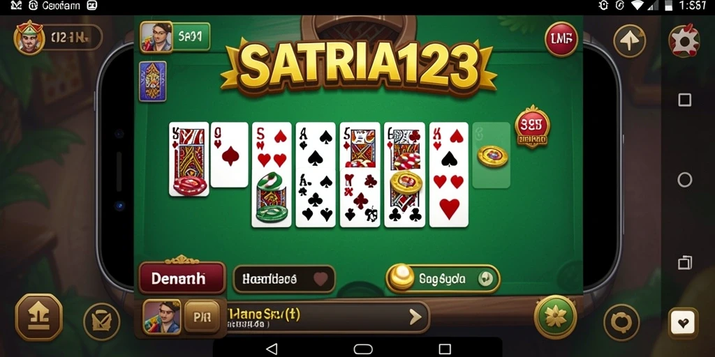 Screenshot gameplay SATRIA123 yang menampilkan keasyikan bermain Domino.