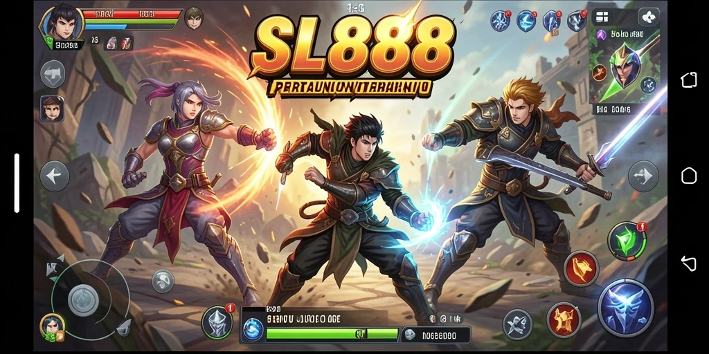 Gameplay SL888 memperlihatkan aksi pertarungan yang menarik dan mendebarkan.
