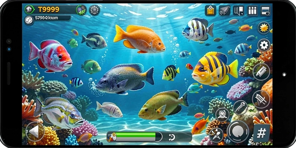 Gameplay Tembak Ikan yang seru dan menantang di T9999.